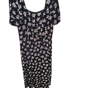 Floral Black and White Mini Dress